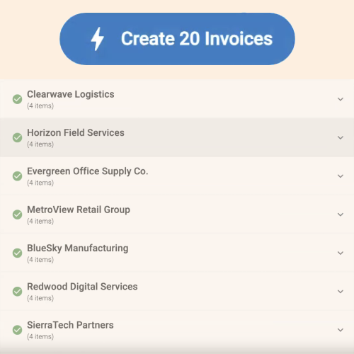 Multiple Invoices